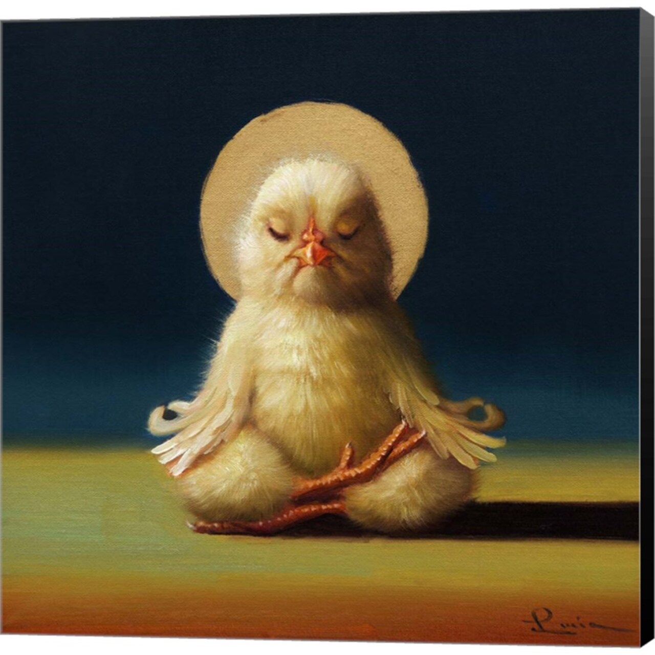 Yoga Chick Half Lotus by Lucia Heffernan 12" x 12" Canvas Wall Art